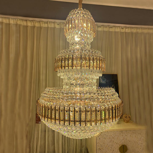 American Luxuary multi level crystal chandelier hotel lobby hall living room - Richardrider