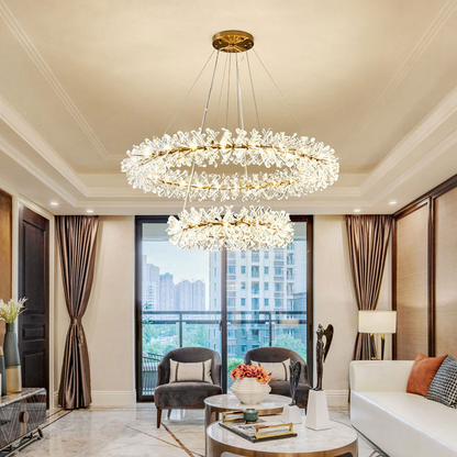 Postmodern Two-Tier Ring Crystal Chandelier - Richardrider