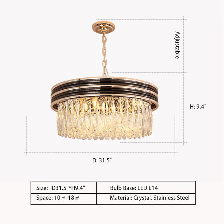 Modern Minimalist Gold Multi-Tier Crystal Pendant Chandelier Suit for Living/ Dining Room/ Bedroom