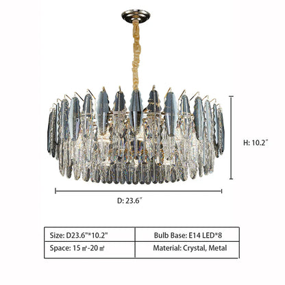 Modern Minimalist Art Designer Light Luxury Round Crystal Chandelier for Dining/ Living Room