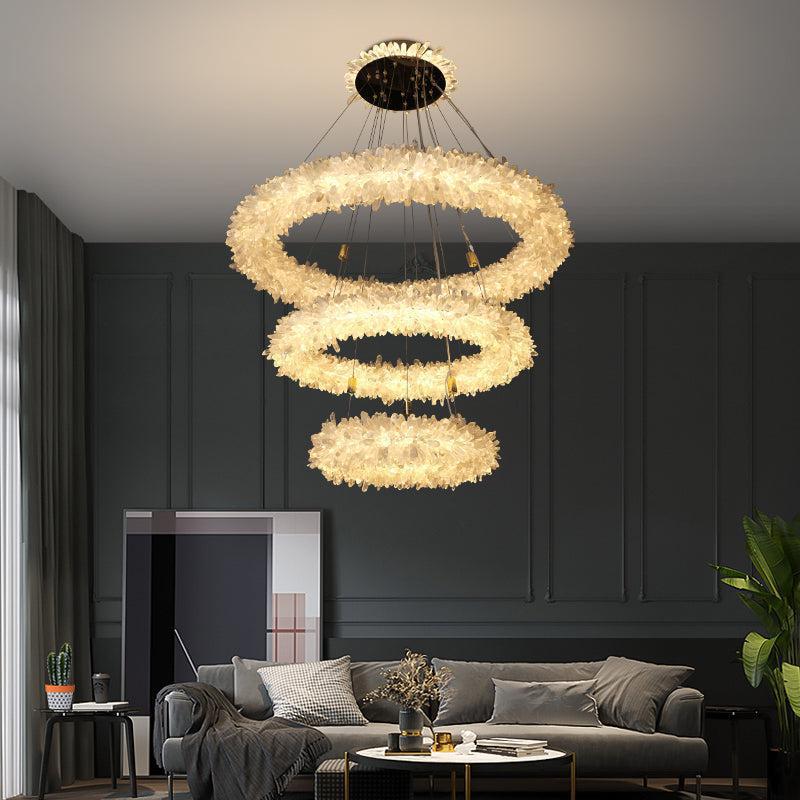 Derek Modern Rock Quartz Crystal Cluster Halo Chandelier - Richardrider