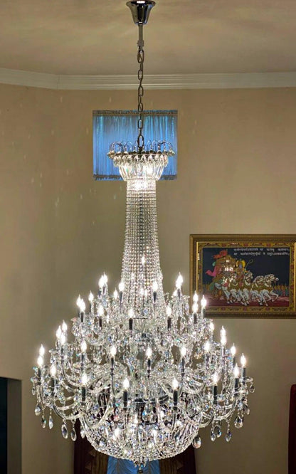 Extra Large European-style Multi-layers Candle Luxury Crystal Chandelier Gold Art Foyer/Staircase Decorative Light Fixture - Richardrider