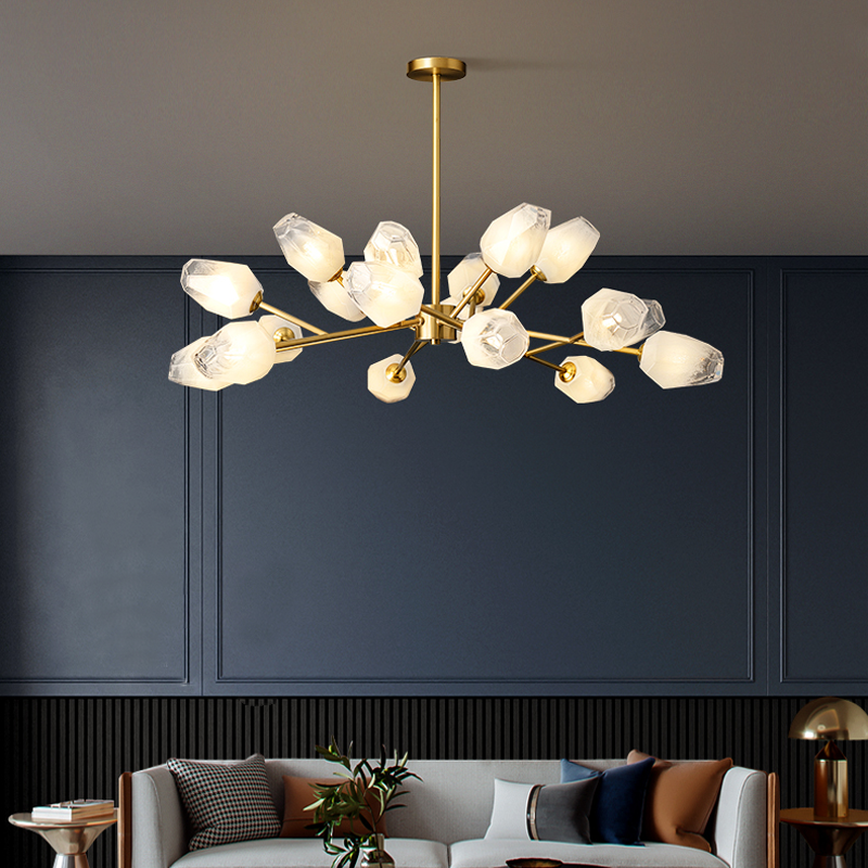 Mandy Modern Art Glass Lampshade Chandelier For Living Room - Richardrider