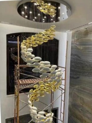 Modern Artistic Unique Golden Dragon Egg Pendant Ceiling Light Fixture for Staircase/ Sales Center/ Hotel - Richardrider