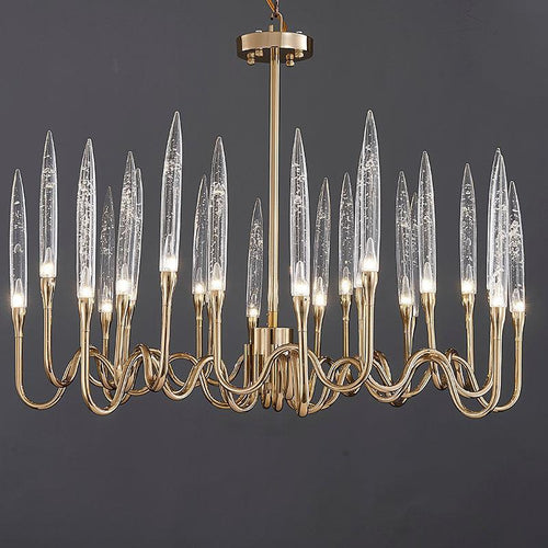 8141R Brass Glass chandelier - Richardrider
