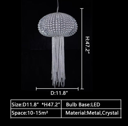 New Designer Model Jellyfish Crystal Pendant Chandelier for Dining Room/Entrway/Bedroom