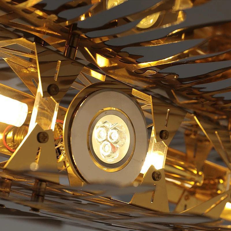 Clemo Island Gold Chandelier In Stainless Steel - Richardrider