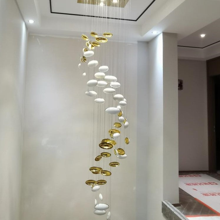 Modern Artistic Unique Golden Dragon Egg Pendant Ceiling Light Fixture for Staircase/ Sales Center/ Hotel - Richardrider