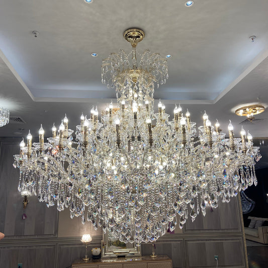 Extra Large Elegant Crystal Chandelier in Branch Style with Candle Layers for Stairs Living Room and Foyer - Richardrider