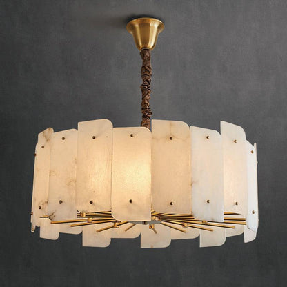 Alabaster Lorry Round Chandelier 20" 31" - Richardrider
