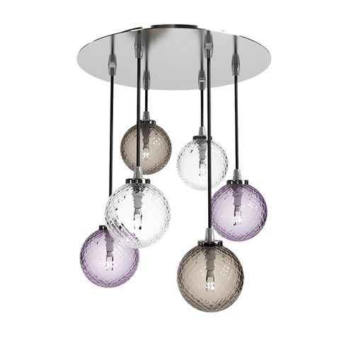 Balloton Art Crystal Chandelier Light Cluster Indigo And Grey - Richardrider