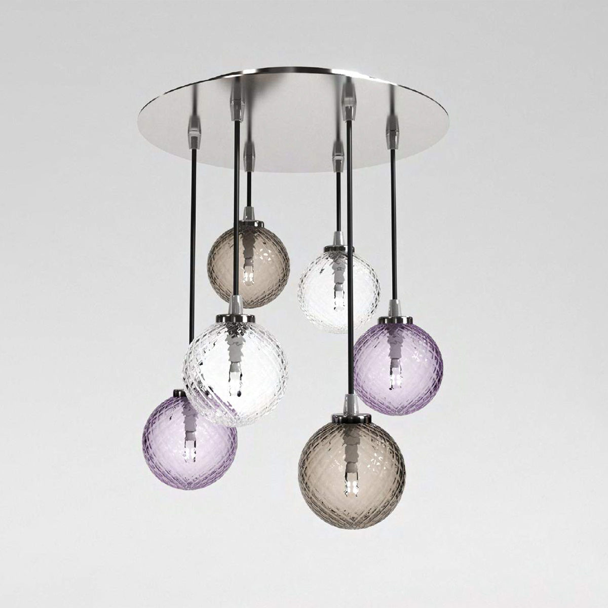 Balloton Art Crystal Chandelier Light Cluster Indigo And Grey - Richardrider