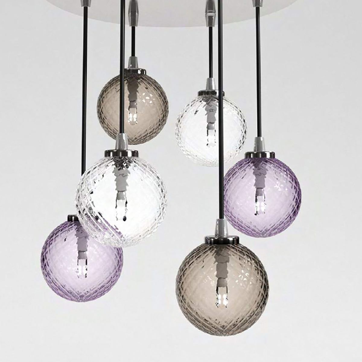 Balloton Art Crystal Chandelier Light Cluster Indigo And Grey - Richardrider