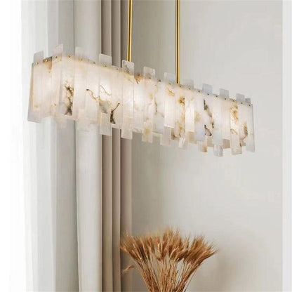 Modern Flake Alabaster Linear Chandelier - Richardrider