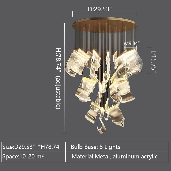 Extra Large Modern Paper Chandelier For Staircase / Foyer Villa Hall Ceiling - Richardrider
