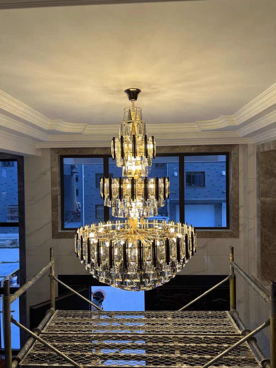 Foyer 3 Layers Extra Large Crystal Chandelier For Living Room Staircase Ceiling Lighting Fixture - Richardrider