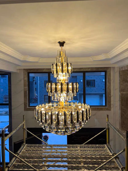 Foyer 3 Layers Extra Large Crystal Chandelier For Living Room Staircase Ceiling Lighting Fixture - Richardrider
