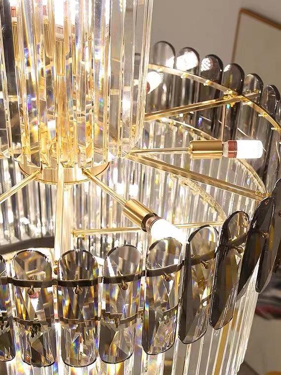 Luxury Extra Large Foyer Spiral Staircase Chandelier Long Crystal Ceiling Light Fixture For Living Room Hall Entrance - Richardrider