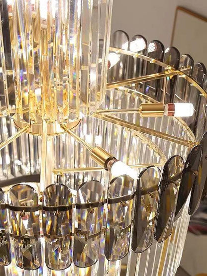 Luxury Extra Large Foyer Spiral Staircase Chandelier Long Crystal Ceiling Light Fixture For Living Room Hall Entrance - Richardrider