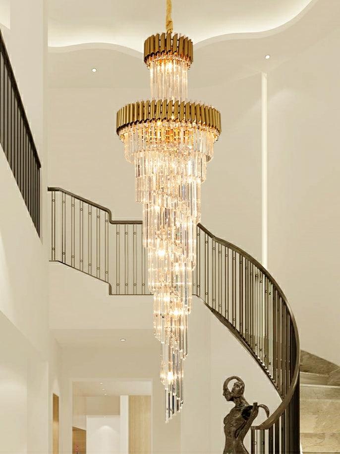 Spiral Crystal Chandelier For Foyer/ Staircase - Richardrider