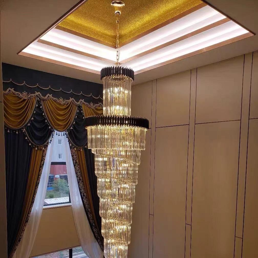 Spiral Crystal Chandelier For Foyer/ Staircase - Richardrider