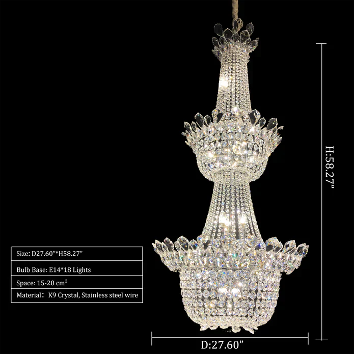 Luxury Empire Branch Crystal Chandelier Pendant Light for Entryway and Foyer - Richardrider