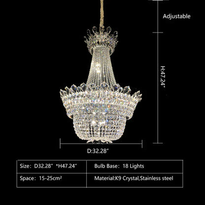 Luxury Empire Branch Crystal Chandelier Pendant Light for Entryway and Foyer - Richardrider