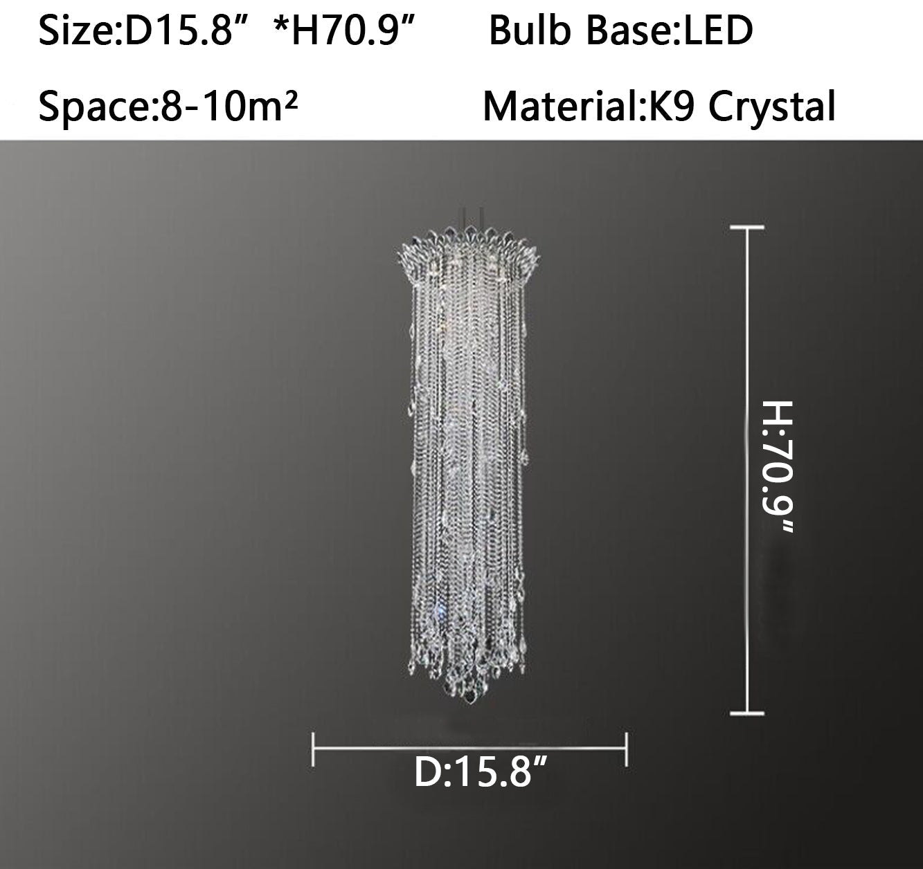 Extra Large Light Luxury Stairwell Crystal Tassel Chandelier for Staircase/High Floor Hall/Loft - Richardrider