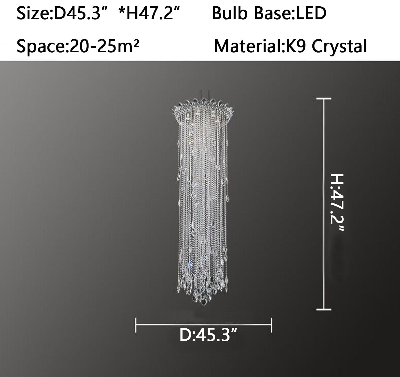 Extra Large Light Luxury Stairwell Crystal Tassel Chandelier for Staircase/High Floor Hall/Loft - Richardrider