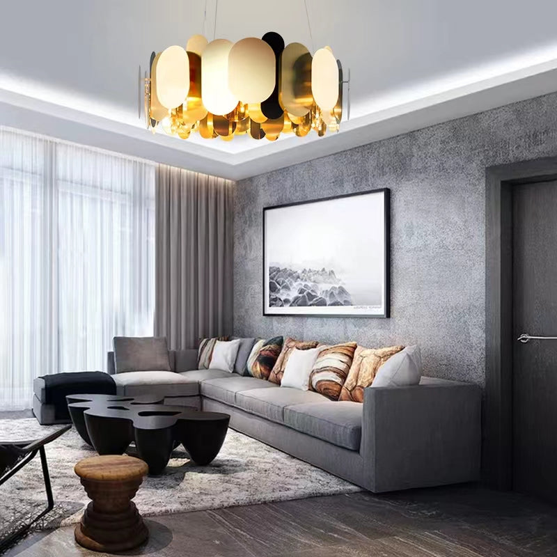 Modern Minimalist Fashion Round Metal Chandelier for Living Room/ Bedroom /Dining Room