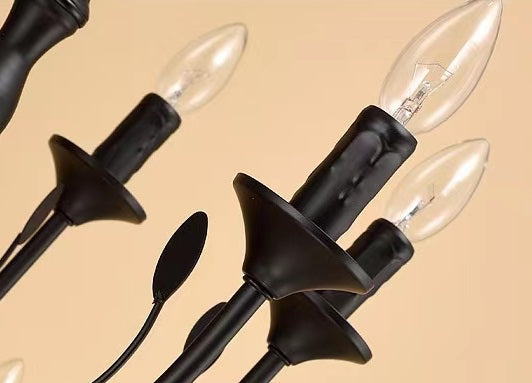 Multi Layer Iron Chandelier with Electronic Candles in Vintage Country Style for Living Room Cafe and Study - Richardrider