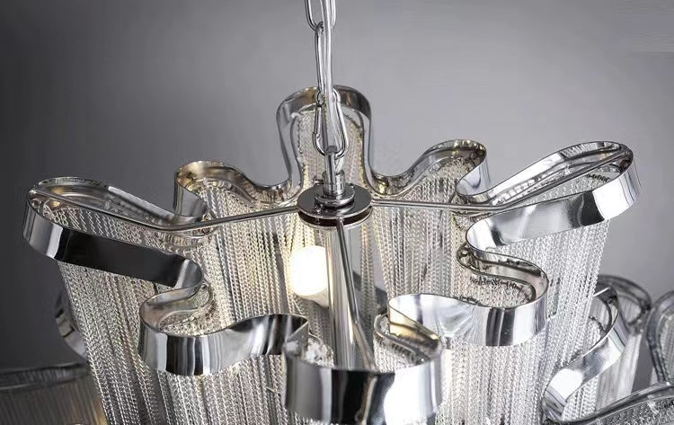 Post-Modern Extra Large Stainless Steel Long Tassel Chandelier for Large Living Room / Staircase / Villa / Duplexes - Richardrider