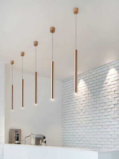 Scandinavian Gold Long Linear Chandelier Dining Pendant for Bar / Kitchen Island / Dining Room