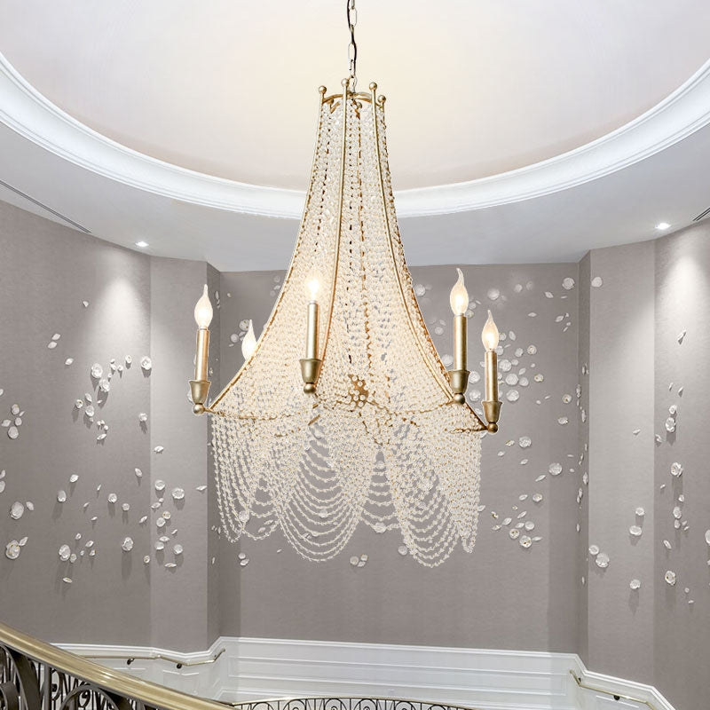 Extra Large European Crystal Beaded Chandelier Candle Light for Stairs / Duplex / Villa - Richardrider