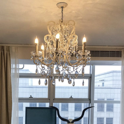 Nordic Vintage Candle Pendant Romantic Crystal Chandelier for Bedroom / Dining Room / Living Room