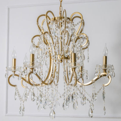 Nordic Vintage Candle Pendant Romantic Crystal Chandelier for Bedroom / Dining Room / Living Room