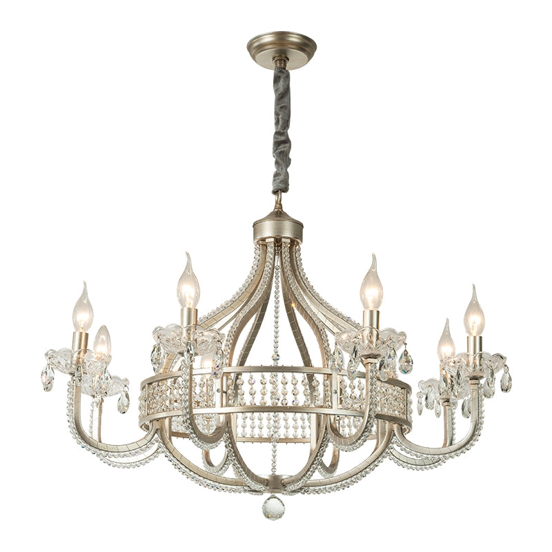 Light Luxury Nordic Vintage Candle Iron Lantern Chandelier for Living / Dining Room / Bedroom