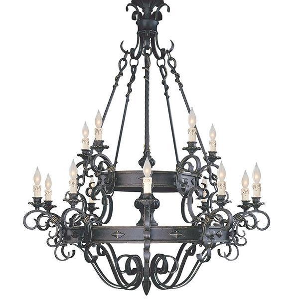 Vintage Iron Simple Candle Art Chandelier for Living Room / Villa / Stairs - Richardrider