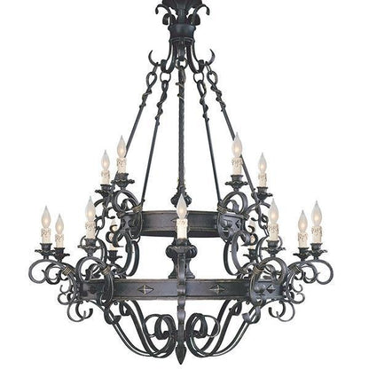 Vintage Iron Simple Candle Art Chandelier for Living Room / Villa / Stairs - Richardrider