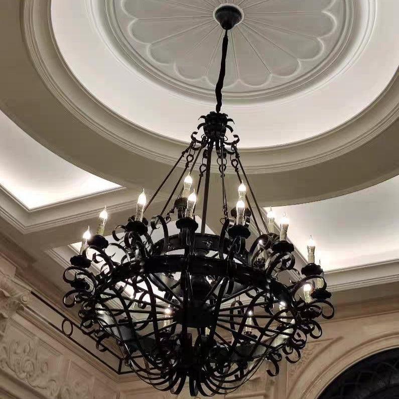 Vintage Iron Simple Candle Art Chandelier for Living Room / Villa / Stairs - Richardrider