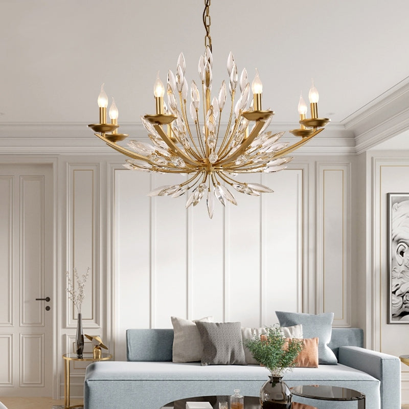 New Romantic Art Lily-Shaped Crystal Chandelier for Living Room/Dining Room