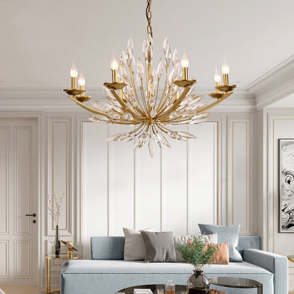 New Romantic Art Lily-Shaped Crystal Chandelier for Living Room/Dining Room