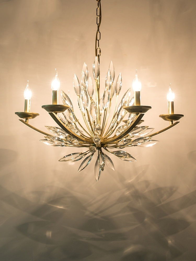 New Romantic Art Lily-Shaped Crystal Chandelier for Living Room/Dining Room