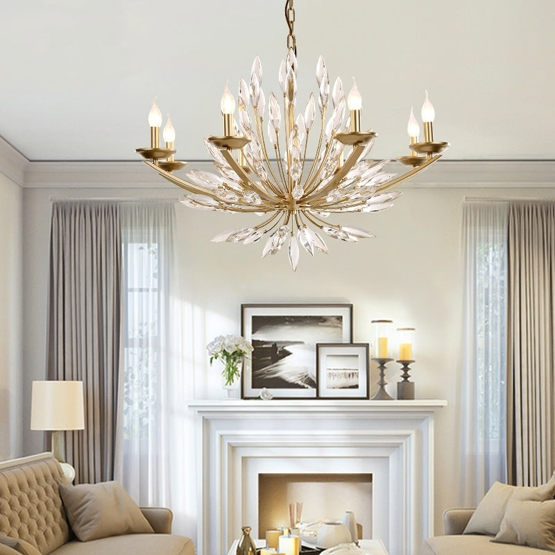 New Romantic Art Lily-Shaped Crystal Chandelier for Living Room/Dining Room