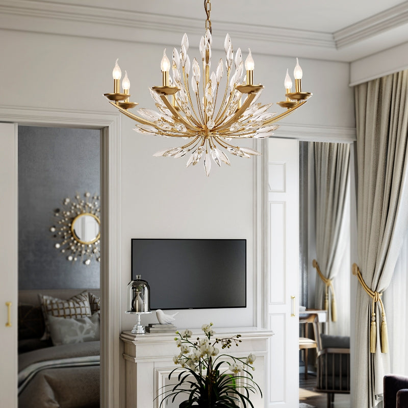 New Romantic Art Lily-Shaped Crystal Chandelier for Living Room/Dining Room
