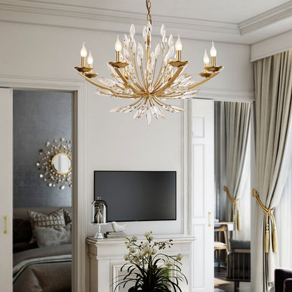 New Romantic Art Lily-Shaped Crystal Chandelier for Living Room/Dining Room