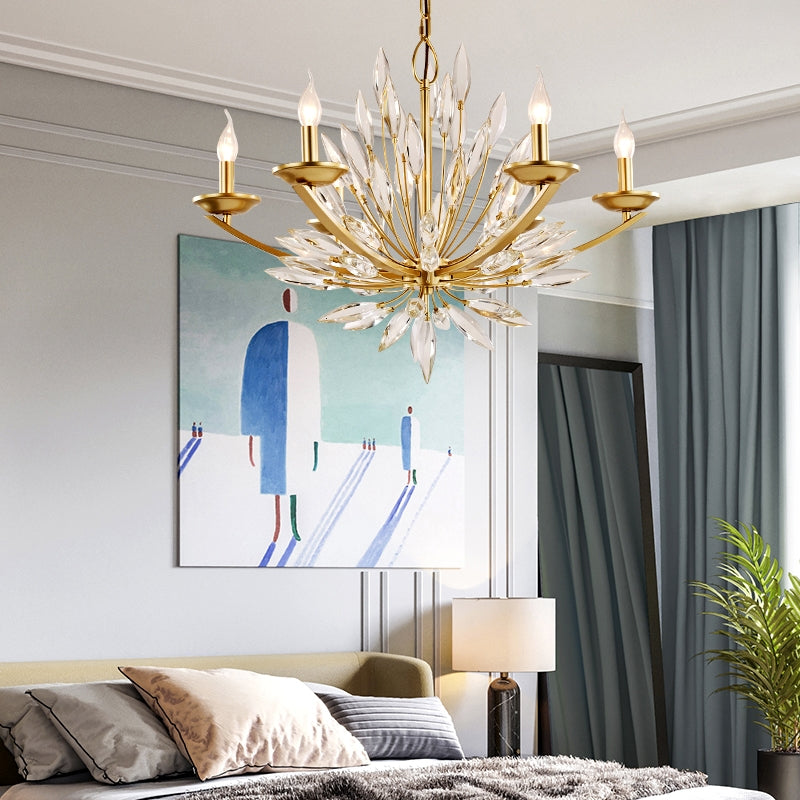 New Romantic Art Lily-Shaped Crystal Chandelier for Living Room/Dining Room