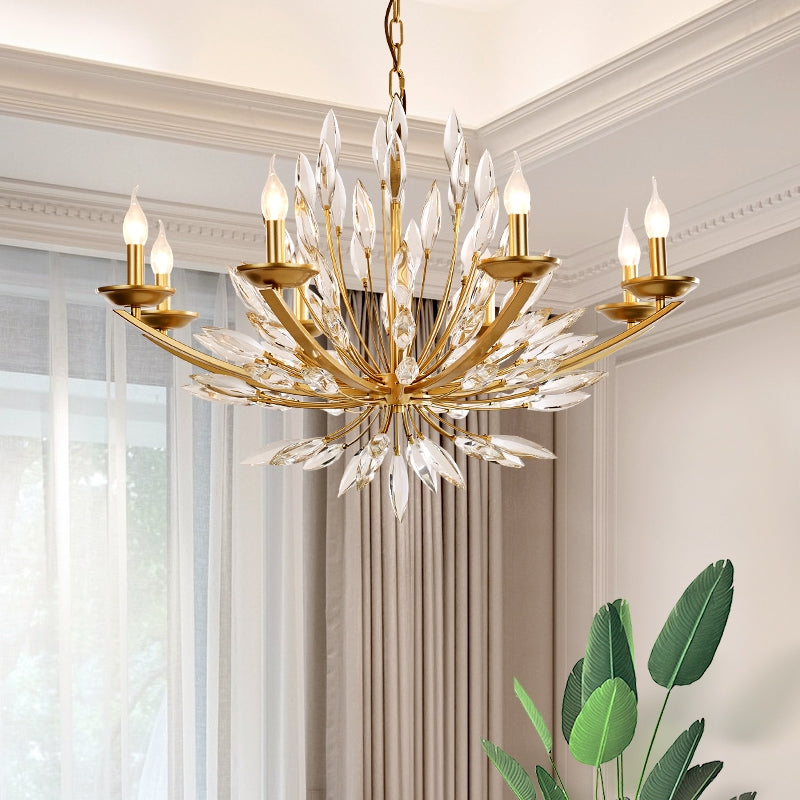 New Romantic Art Lily-Shaped Crystal Chandelier for Living Room/Dining Room