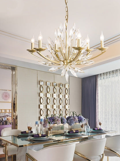 New Romantic Art Lily-Shaped Crystal Chandelier for Living Room/Dining Room