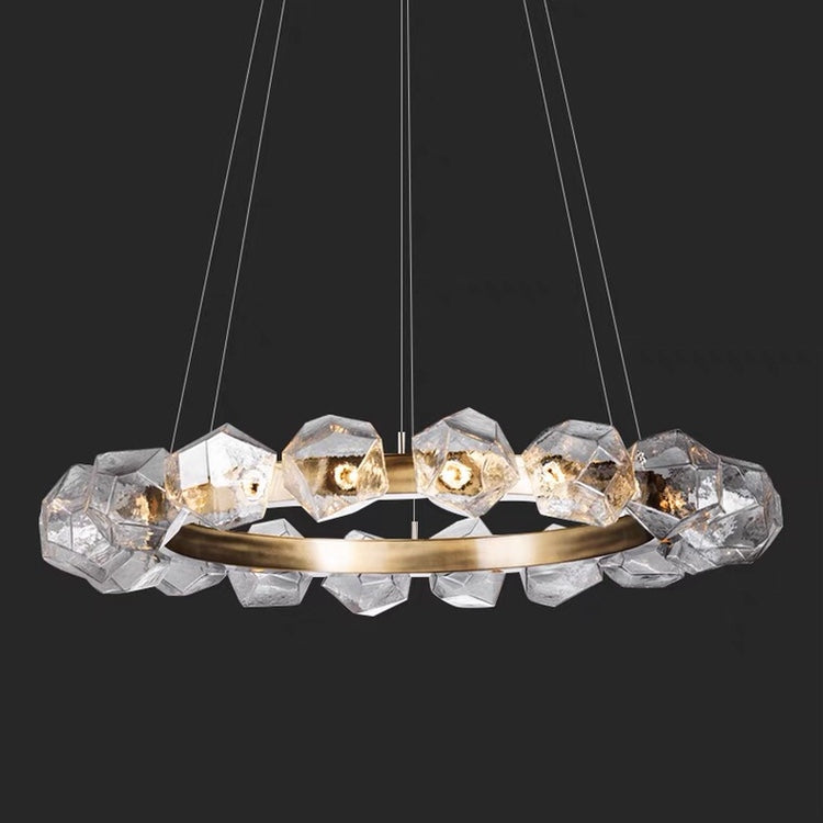 Nordic Minimalist Glass Circle Art Chandelier for Living/Dining Room/Bedroom - Richardrider